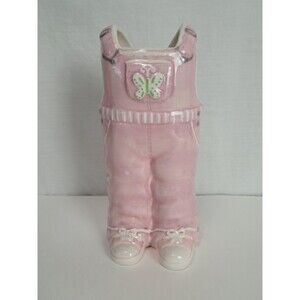 Burton + Burton Vase Pink Overalls Bibs Butterfly Vintage